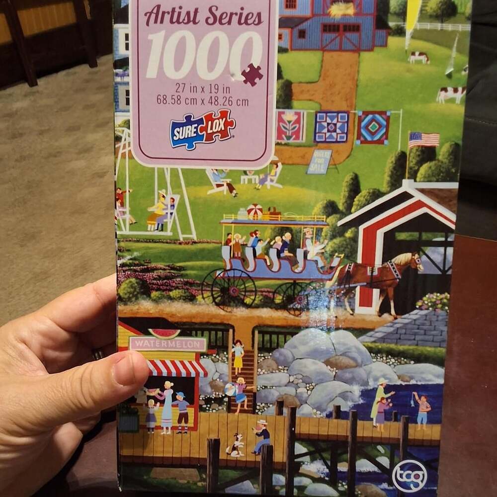 SureLox Artist Series 1000 Piece Farm Scene Jigsaw Puzzle